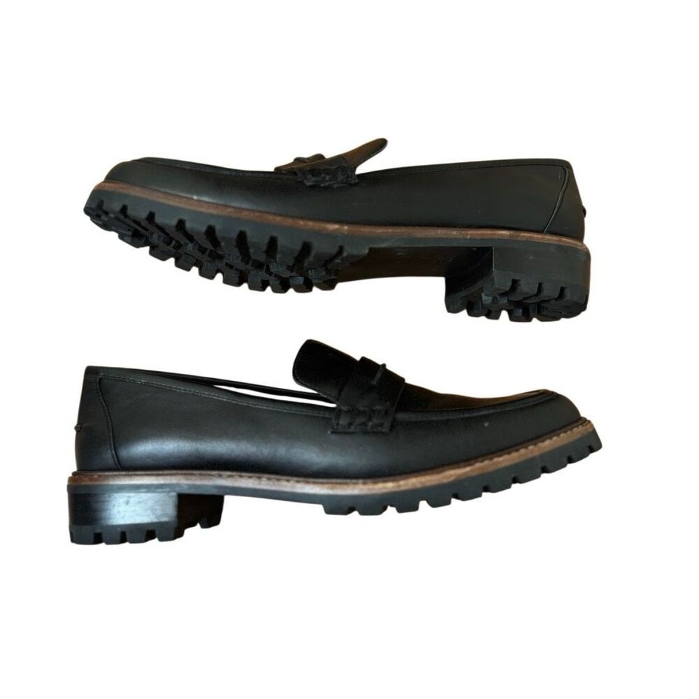 Madewell The Corinne Lugsole Loafer in True Black Leather Size 9 Women’s - Picture 6 of 8